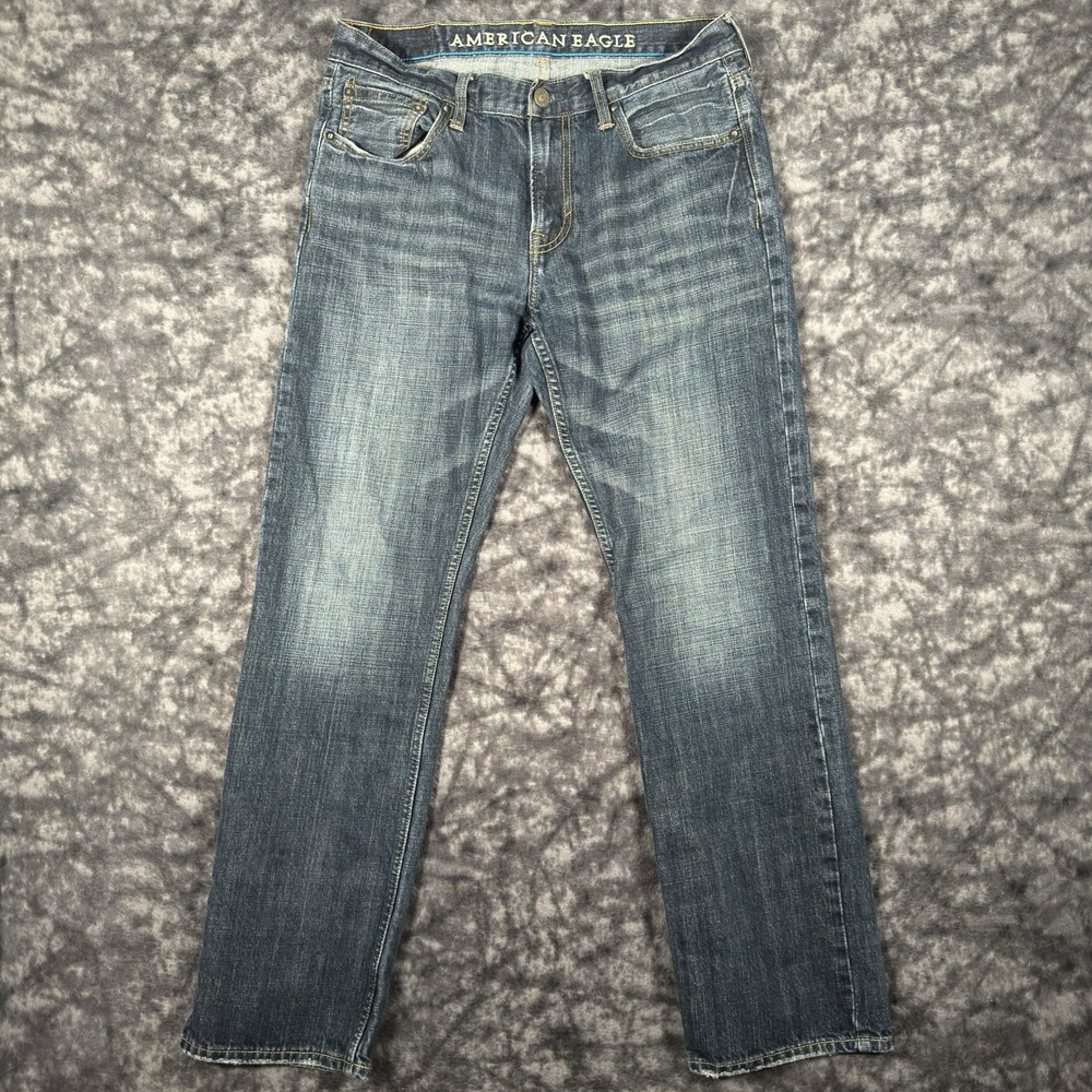 American Eagle Original Straight Jeans Mens Size 32x32 Blue Medium Wash Denim
